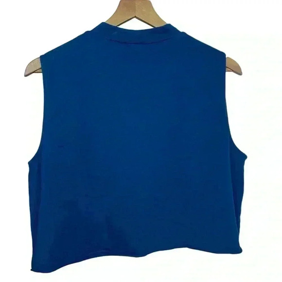 Lands End Blue Cut Off Cropped Sleeveless Shirt | Size XL - Picture 2 of 3